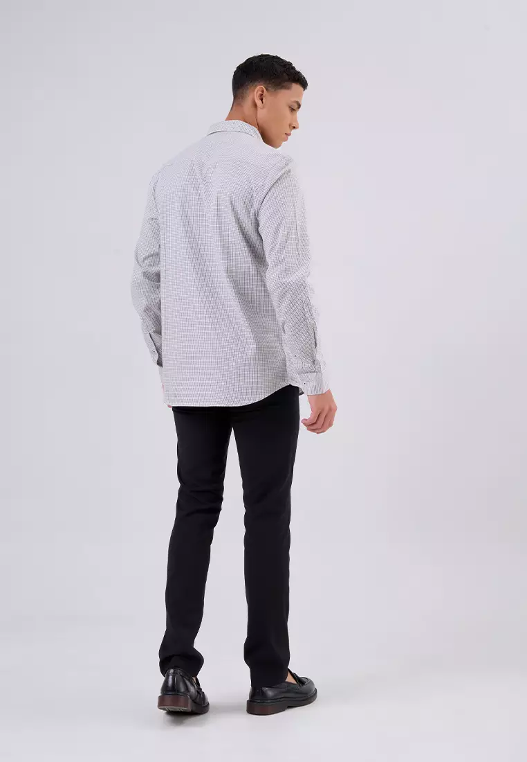 MANZONE - Kemeja Lengan Panjang Pria Saxon Slim Fit - Yellow Warna YELLOW