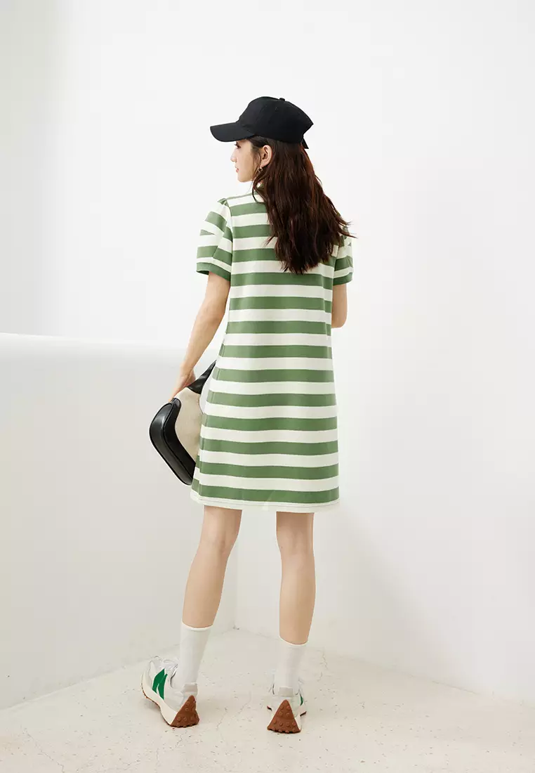 Polo T-Shirt Dress with Stripes