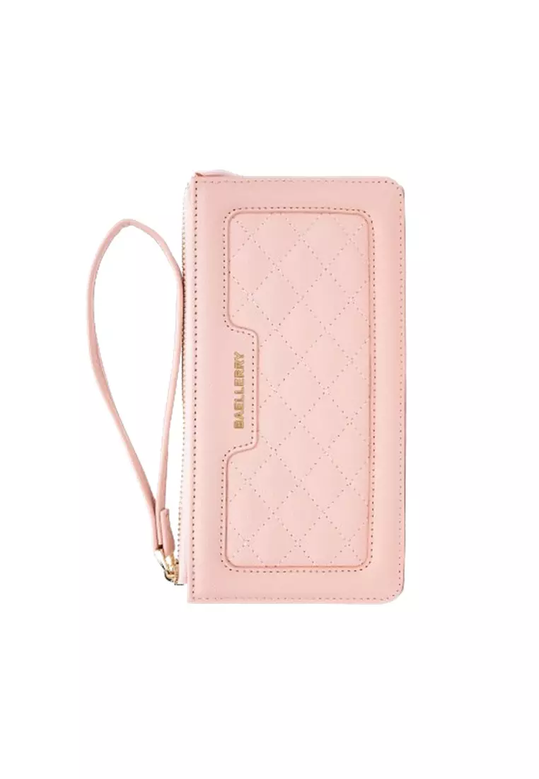 Dompet Wanita Panjang Clutch Dompet Handphone Bahan Kulit PU Leather ORIGINAL - Pink