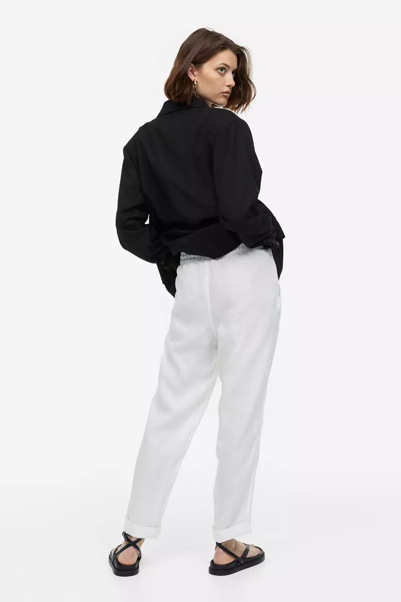 Black clearance linen joggers