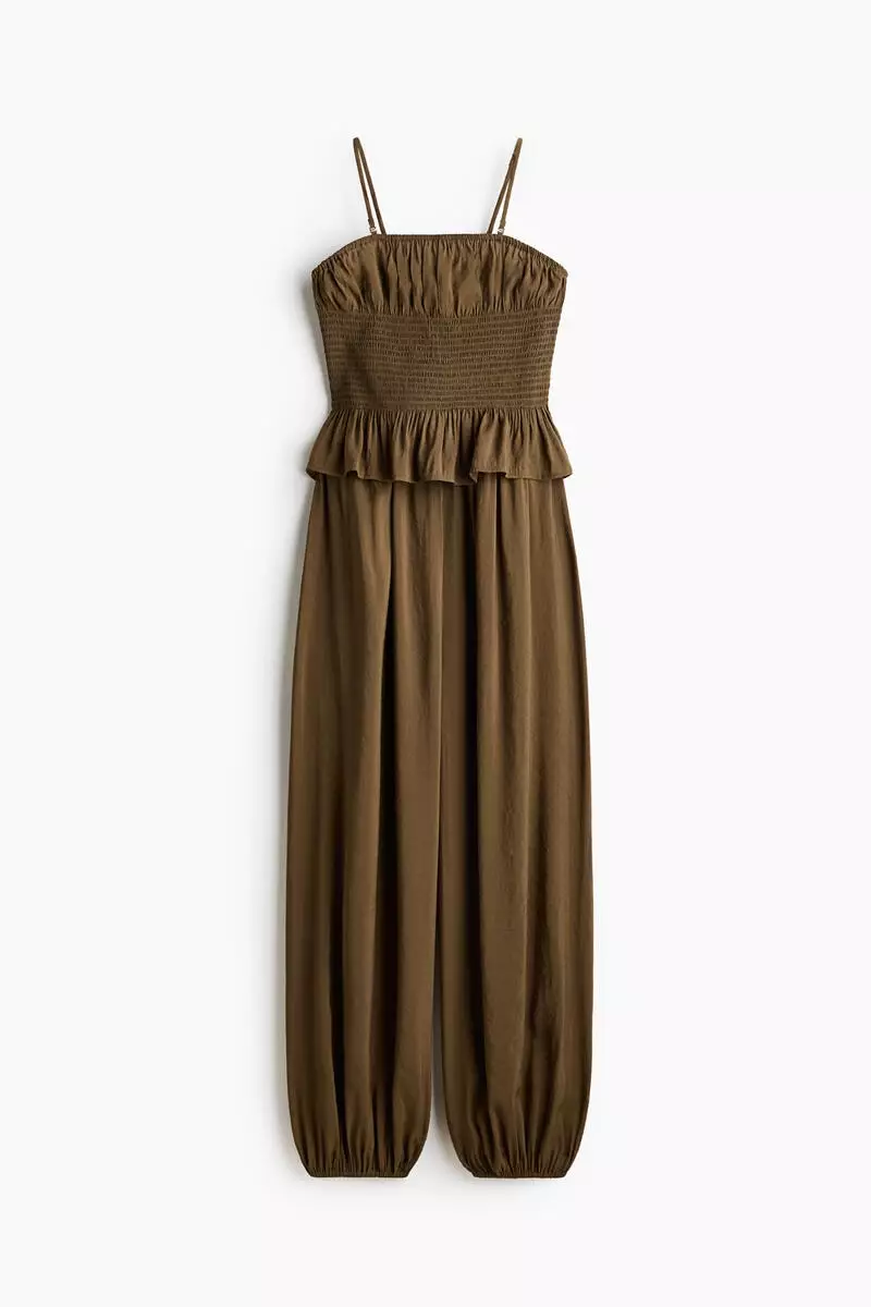 Frill-trimmed bandeau jumpsuit