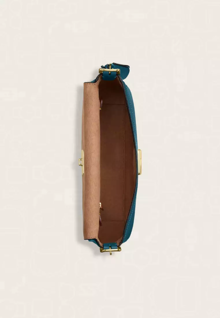 Coach Etta Small Flap Shoulder Bag Teal Ink