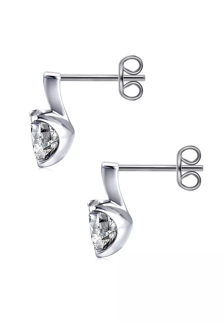 Berlian Moissanite Simplicite Earring WG [GRA CERTIFICATE MOISSANITE DIAMOND] - Anting 1.2 CT Moissanite Diamond with 925 Silver Celesta Moissanite