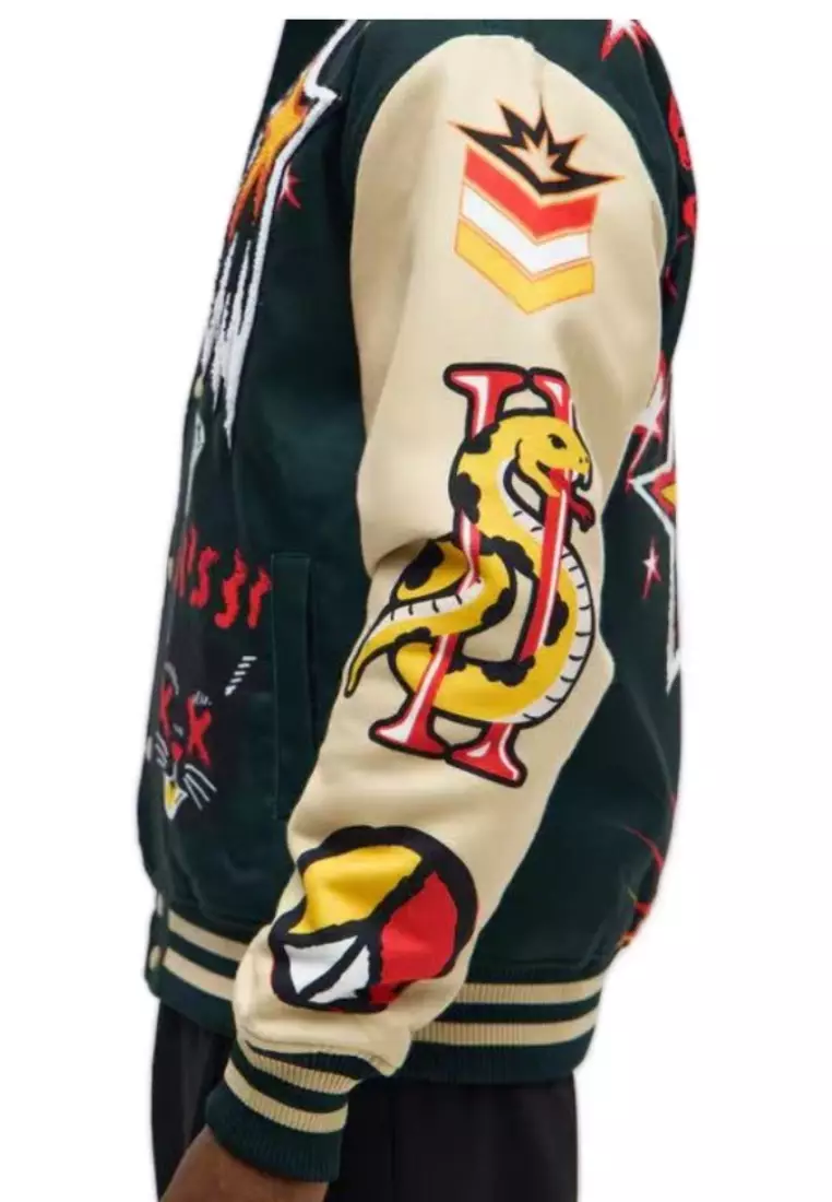 來自紐約的街頭服飾品牌 - Super Fly 棒球夾克 - 象牙色/綠色