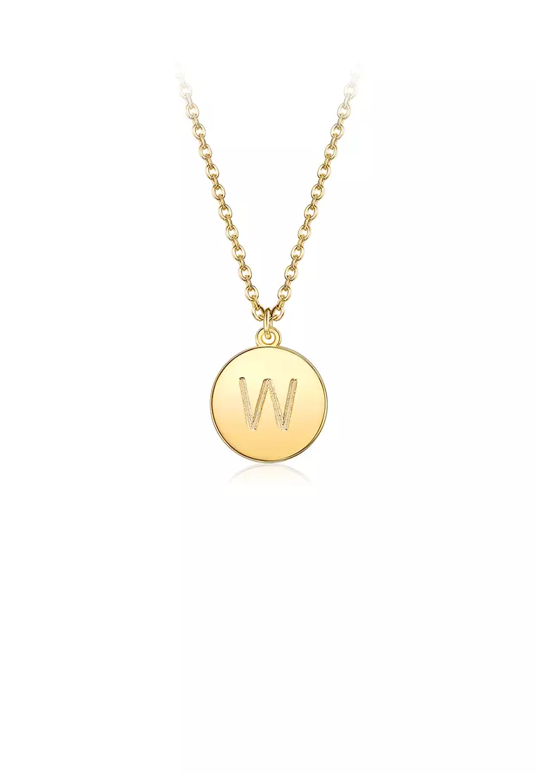 Gold letter w deals pendant