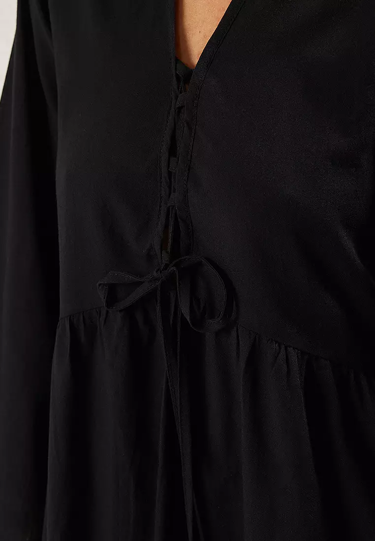 Woven Flounce Beach Midi Dress