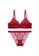 LYCKA red LMM4015-Lady Sexy Lace Lingerie Sleepwear Two Pieces Set-Red 99A14US7C8D7B3GS_4