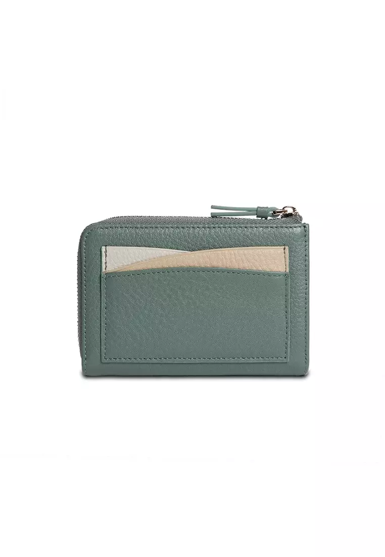 Roxie Leather Key Purse - Jungle Green
