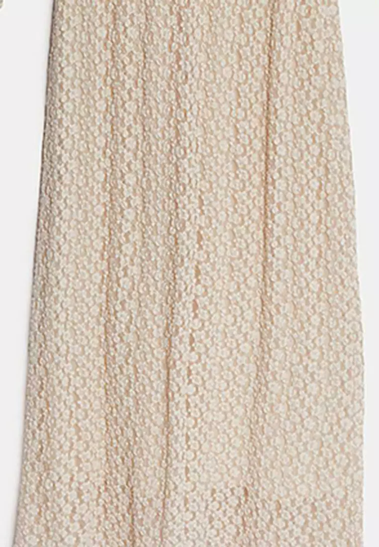 Jersey Lace Round Neck Midaxi Column Dress