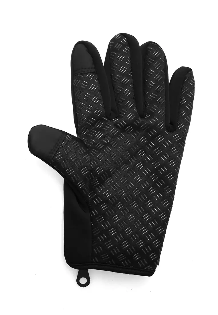 Ellard Sarung Tangan Motor Sepda Unsiex Gloves Windproof Anti Slip Material Cotton ORIGINAL - Black