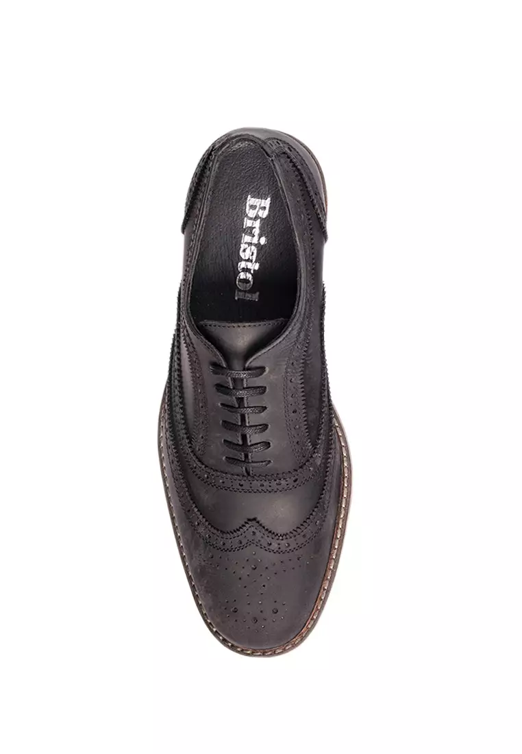 Brenner Black Wingtip Oxford
