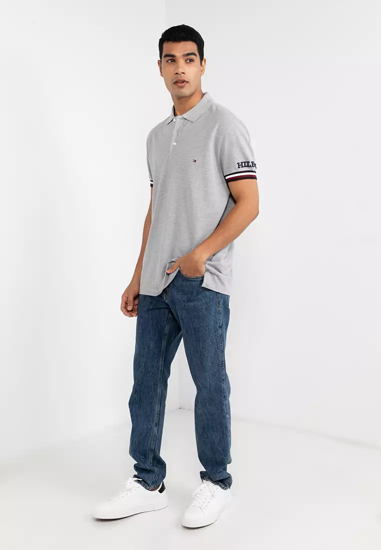 Buy Tommy Hilfiger Monotype Cuff Slim Polo Shirt Online | ZALORA Malaysia