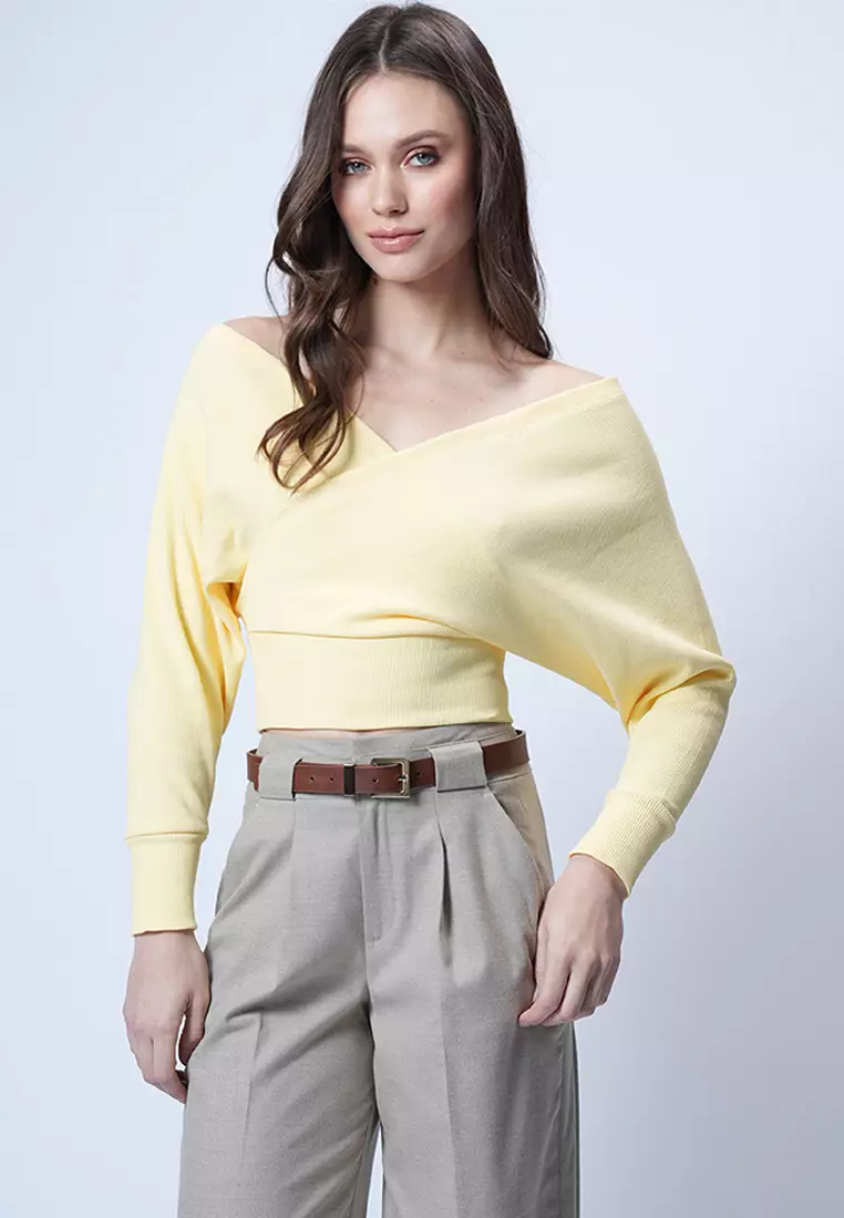 Front Back V-Neck Double Breasted Blouse