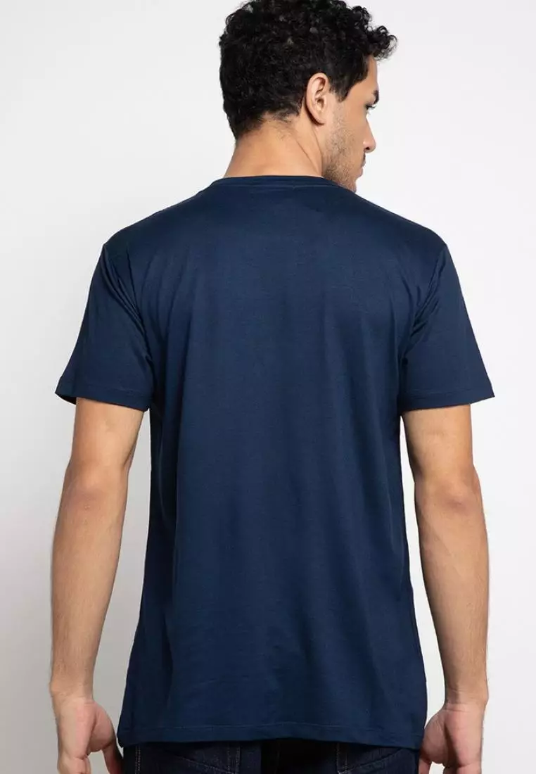 MTE22F Kaos Pria simple jepang thrdy nv T-shirt Navy