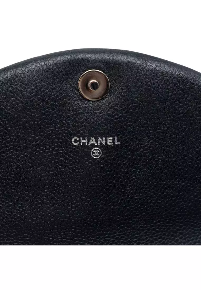 Pre-Loved Chanel Cc Caviar Half Moon Wallet On Chain