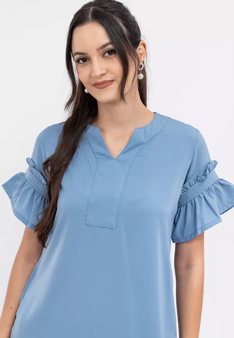 ASTHER Tiered Sleeve Shift Dress