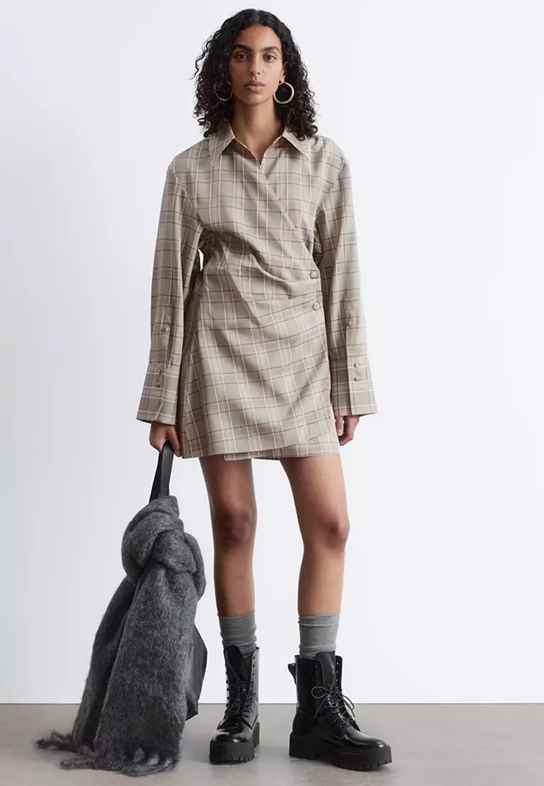 Wrap Shirt Mini Dress