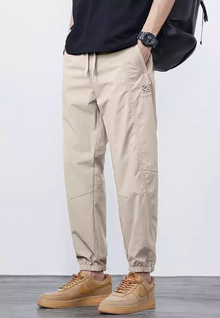 抽繩休閒束腳褲