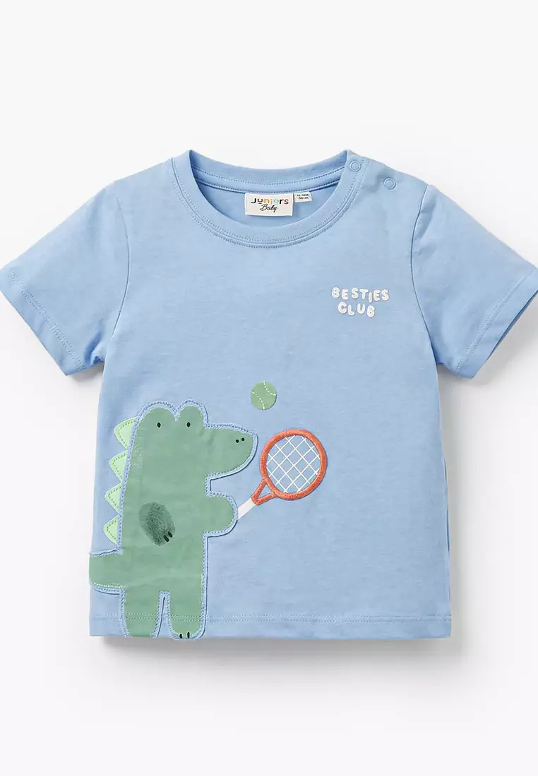 Babyshop Set Of 3 Juniors Crew Neck Short Sleeves T-Shirt And Shorts Set With Print