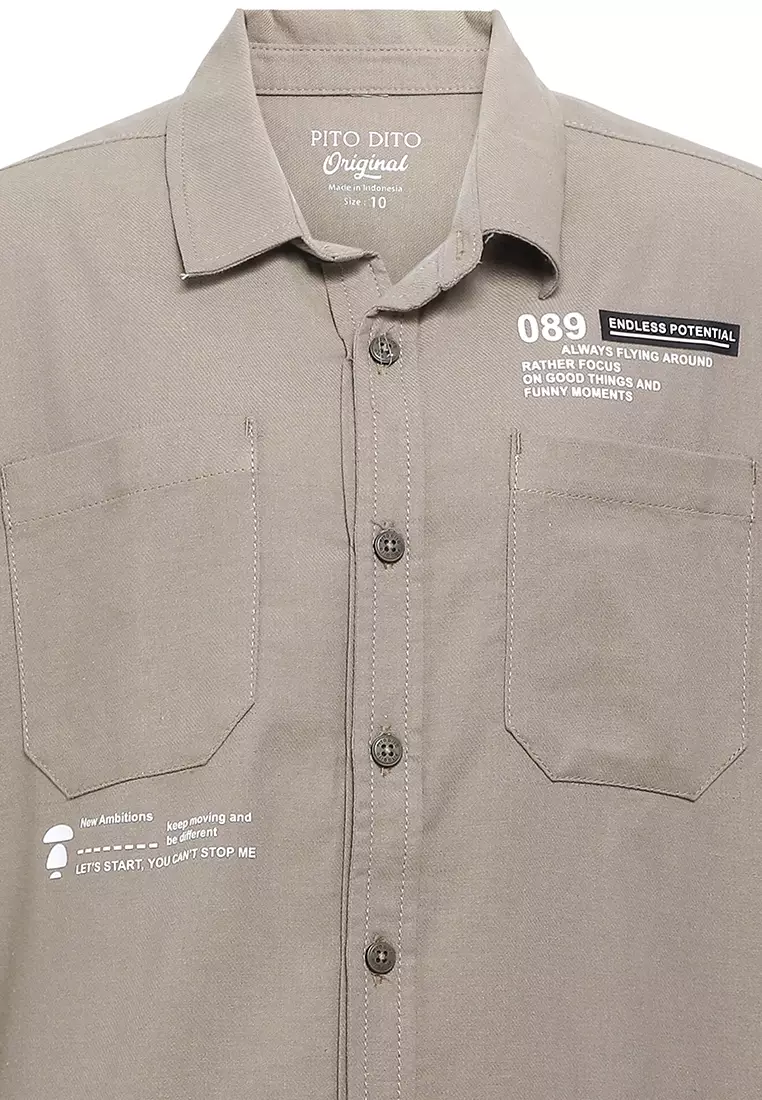 Pito Dito Boy Robson Kemeja Panjang Anak Khaky