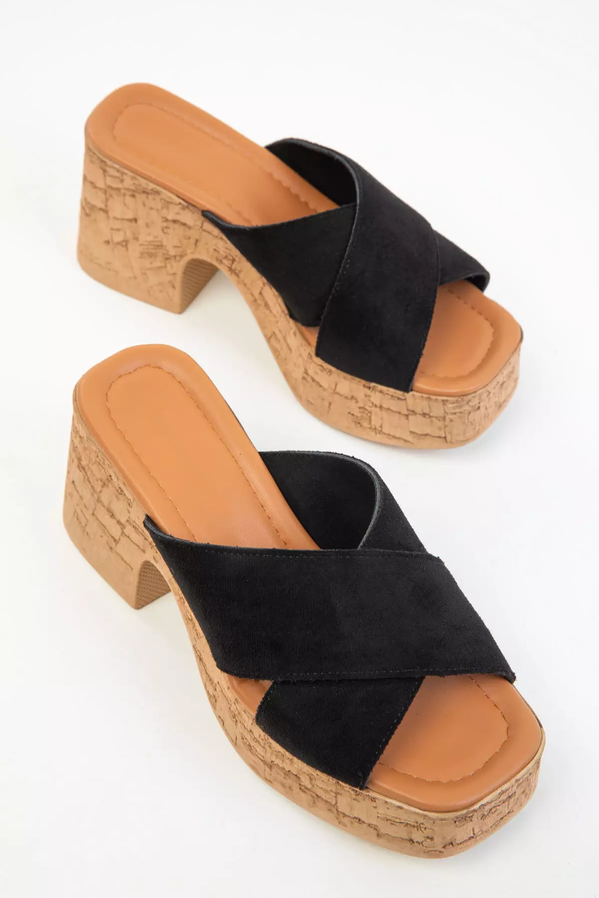 Black Suede Women's Classic Heeled Shoes 20349