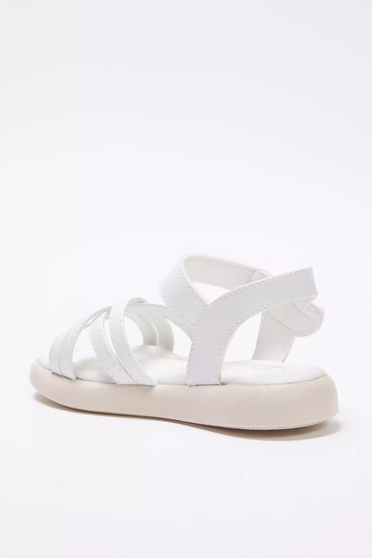 White Velcro Strap Big/Little Girls Kids Sandals Takss25Sd00040