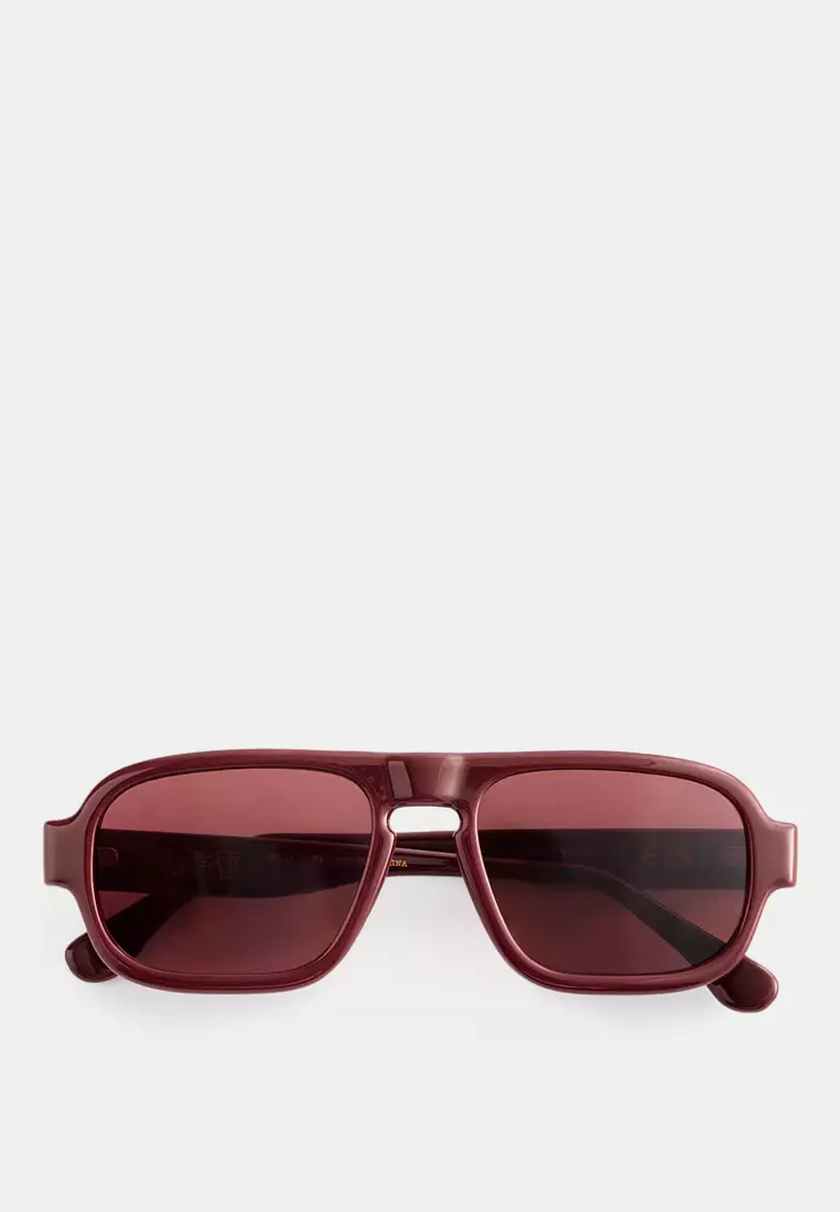 Square-Frame Aviator Sunglasses