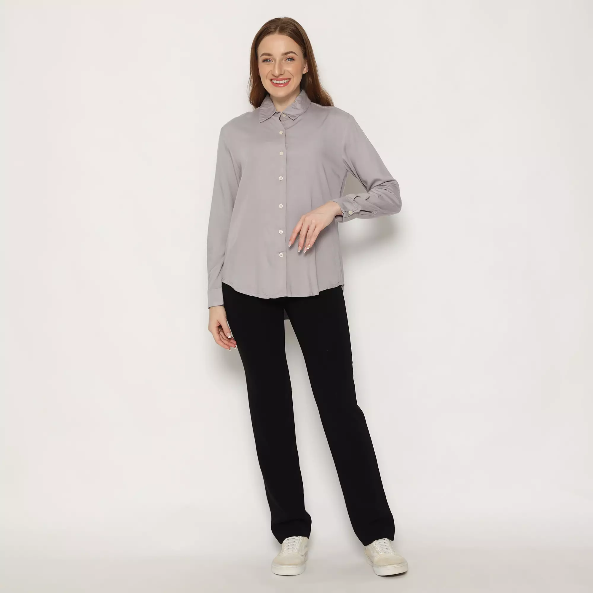 Platini Baju Kemeja Polos Basic Wanita Panjang Katun Rayon 62000.91
