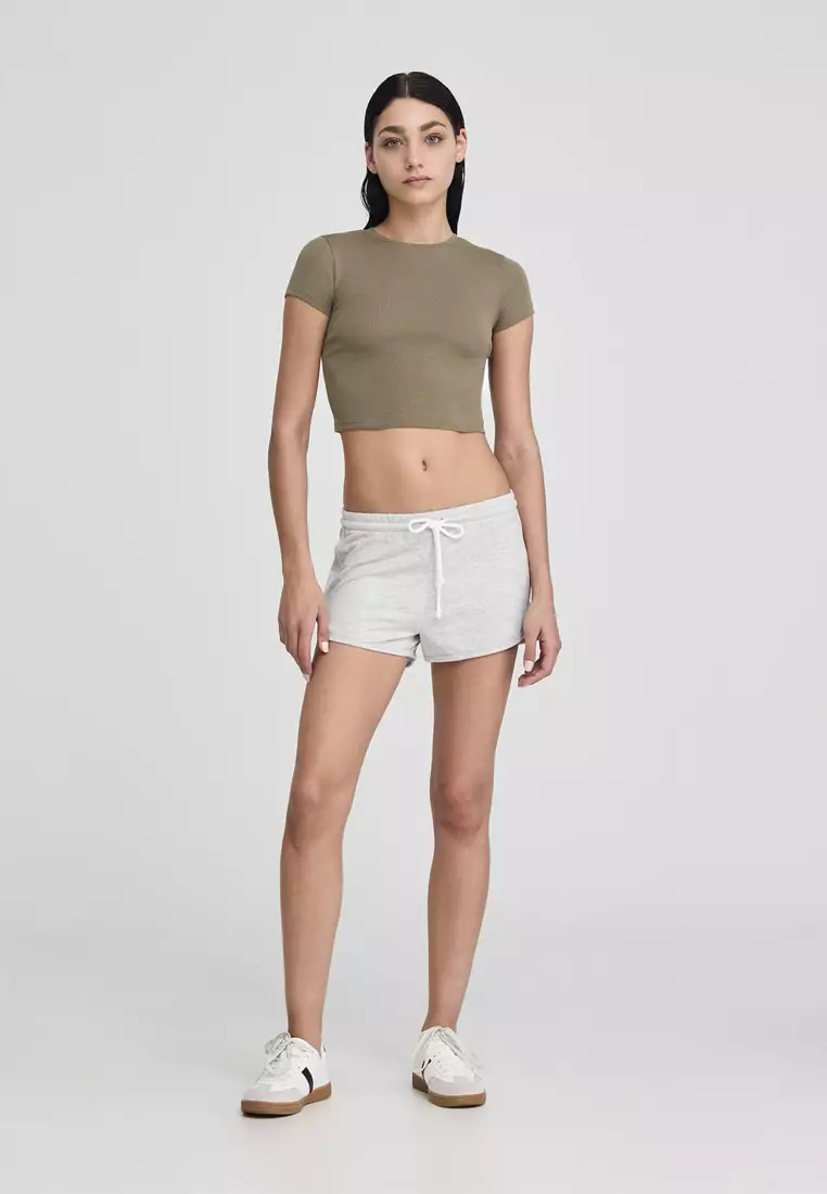 Drawstring Closure Gym Shorts for Women