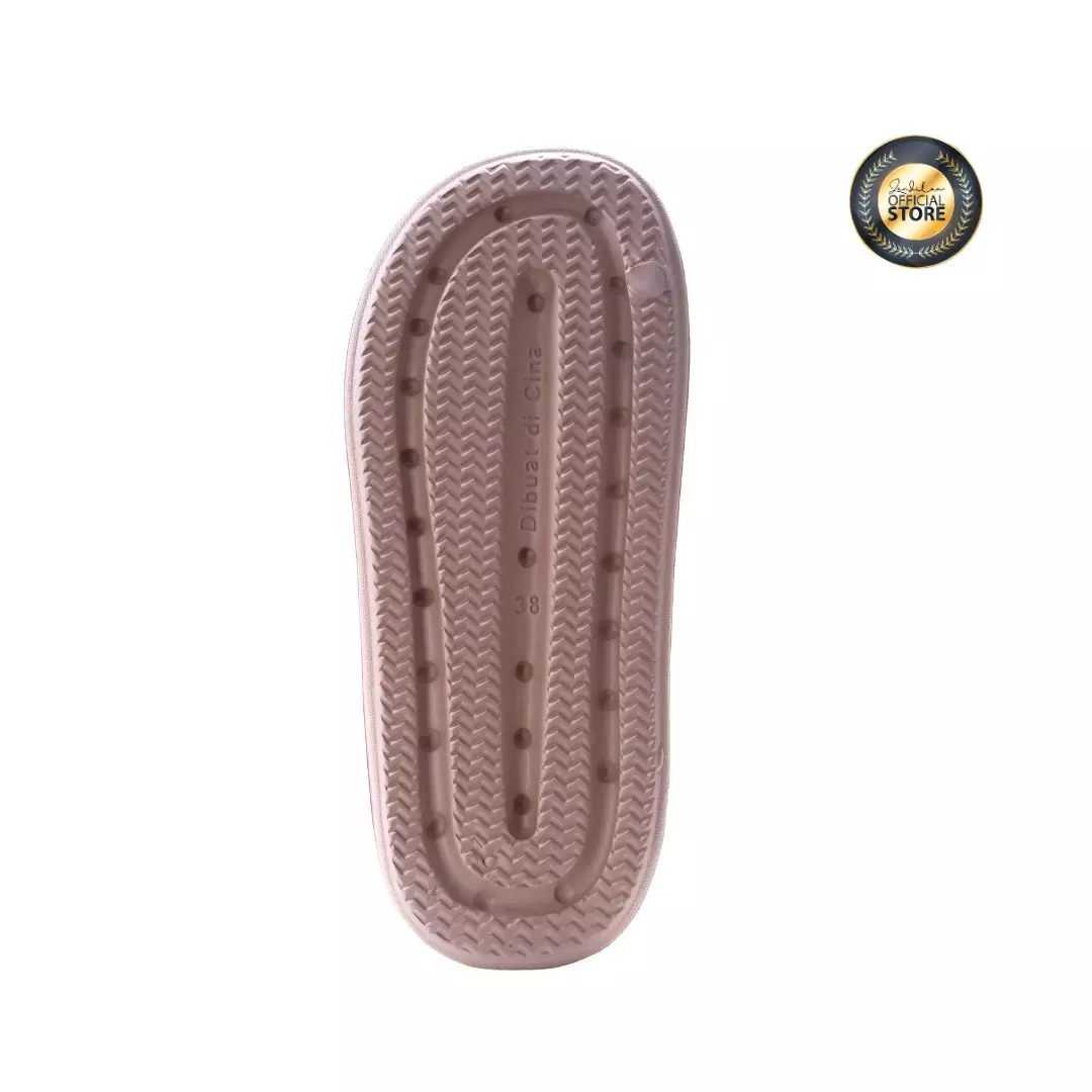 ZANDILAC - SANDAL WANITA DEWASA CH220502WD empuk full karet coklat kacang