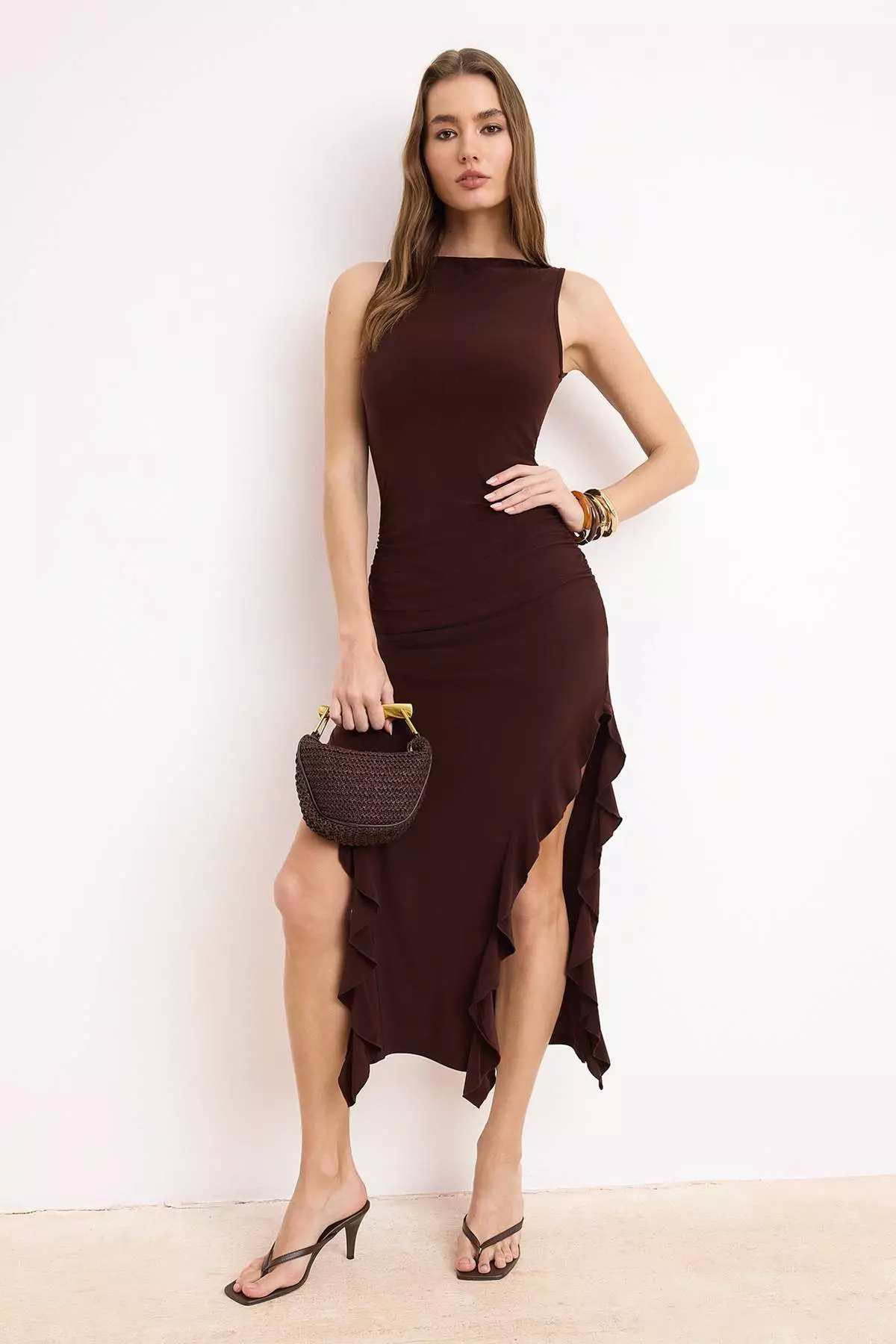 brown pencil dress Ankara Pencil Dress 6 main image 1