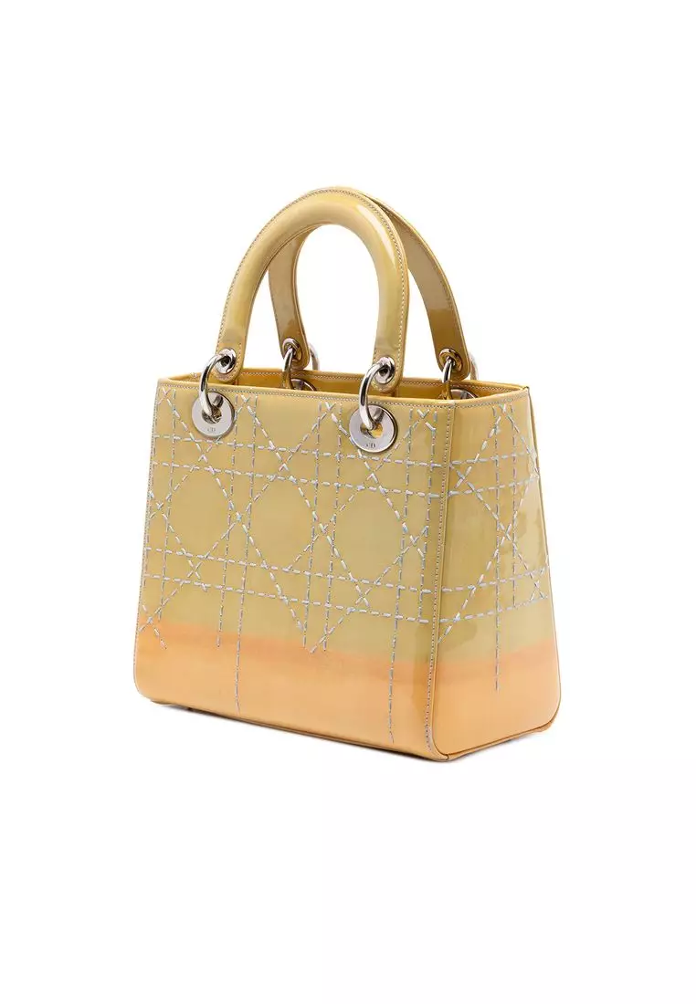 Pre-Loved Dior Medium Ombre Patent Cannage Lady Dior