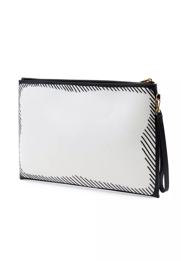 Pre-Loved Fendi Joshua Vides Leather Ff Logo Clutch
