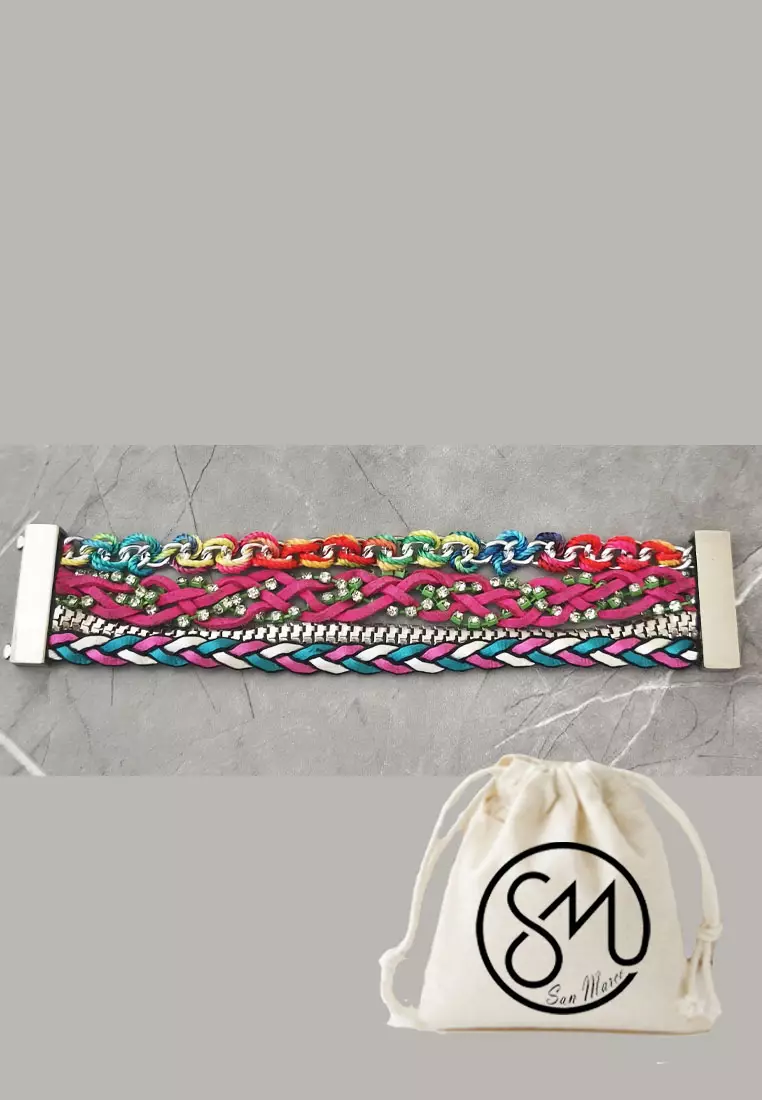 Aksesoris Gelang Wanita Multilayer Diamante Bracelet Gelang Wanita Multicolour