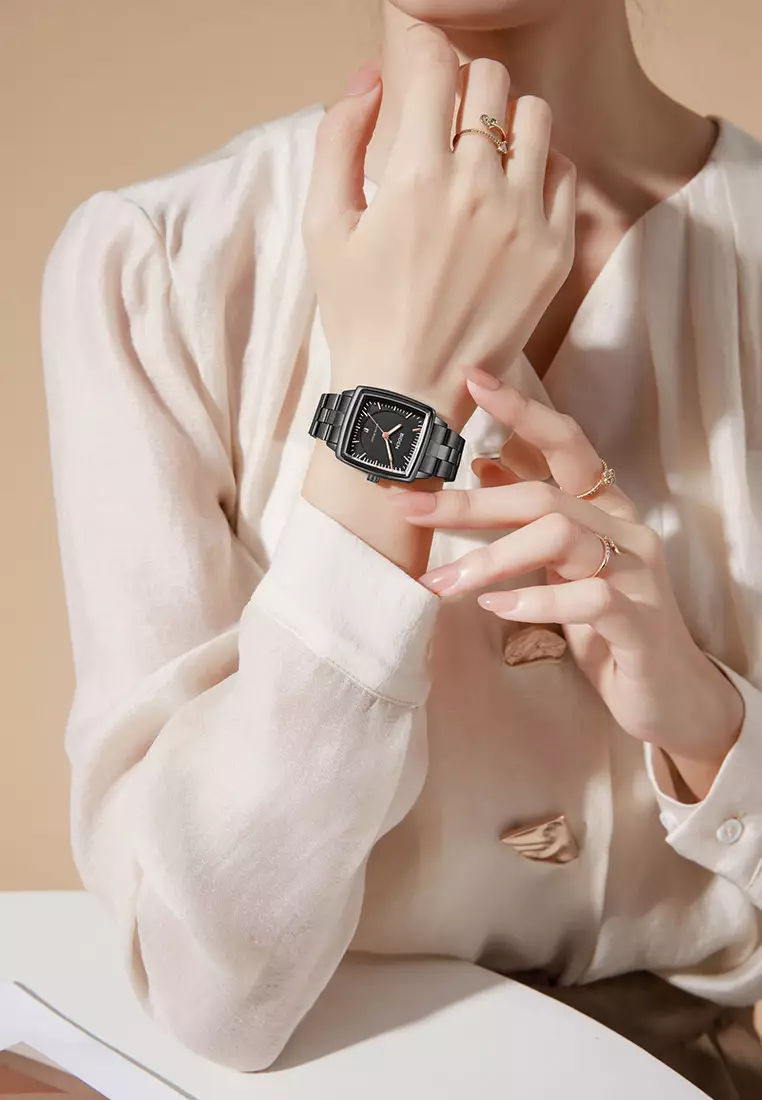 Jam Tangan Wanita Original Full Luminous Kuarsa Fashion Classic Tali Stainless Steel Jam Tangan Cewek allblack