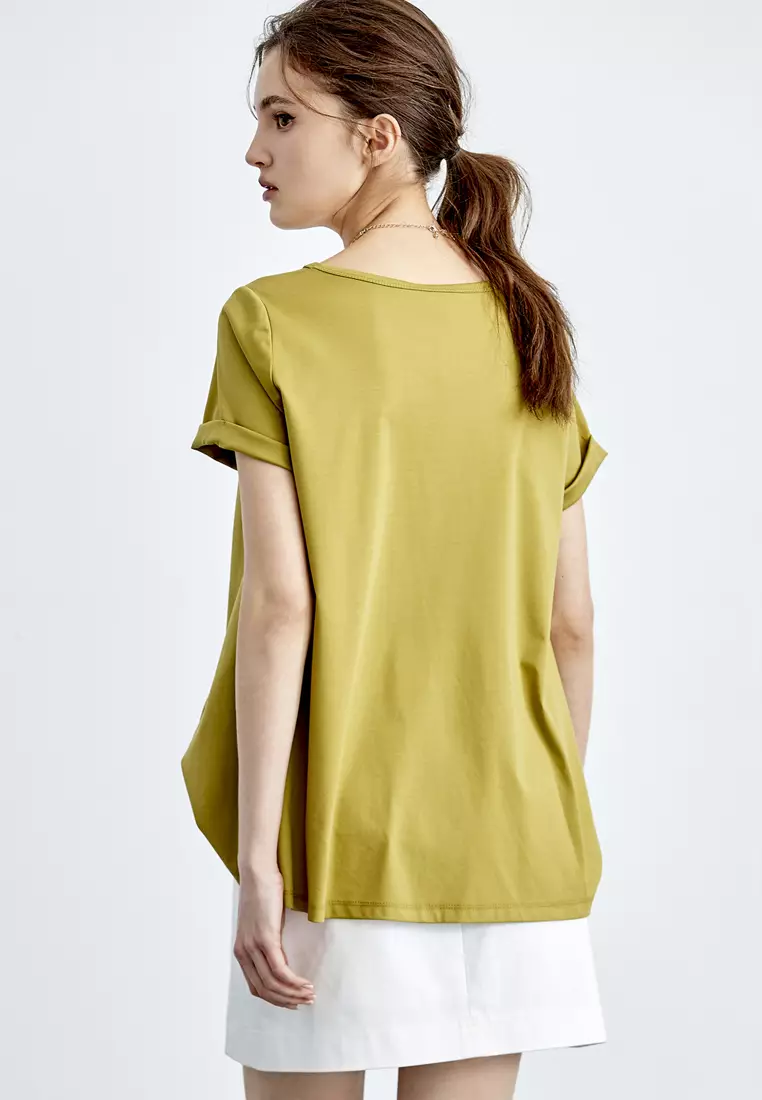 Buy iROO Basic Loose Fit Tee With Lace Trim Detail 2026 Online | ZALORA ...