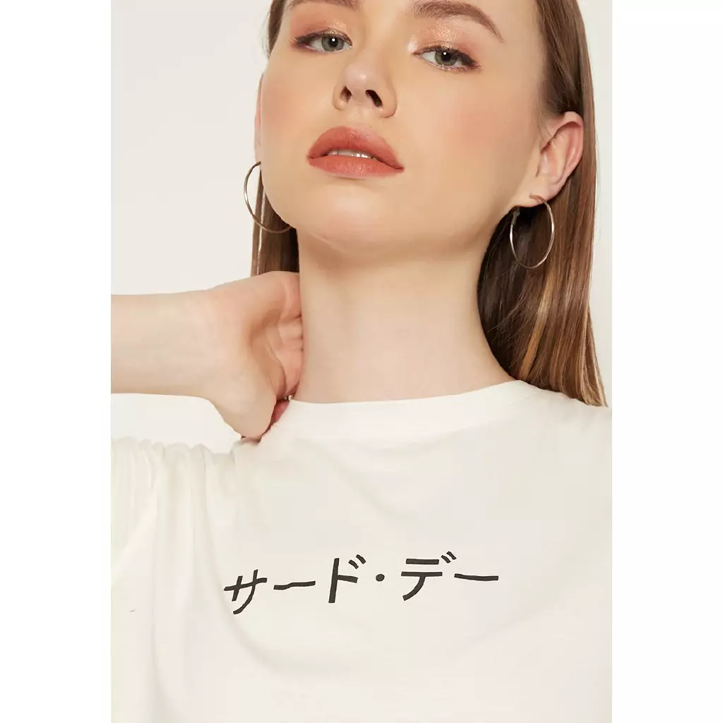 LTD16 RCP Crop Top Katakana White
