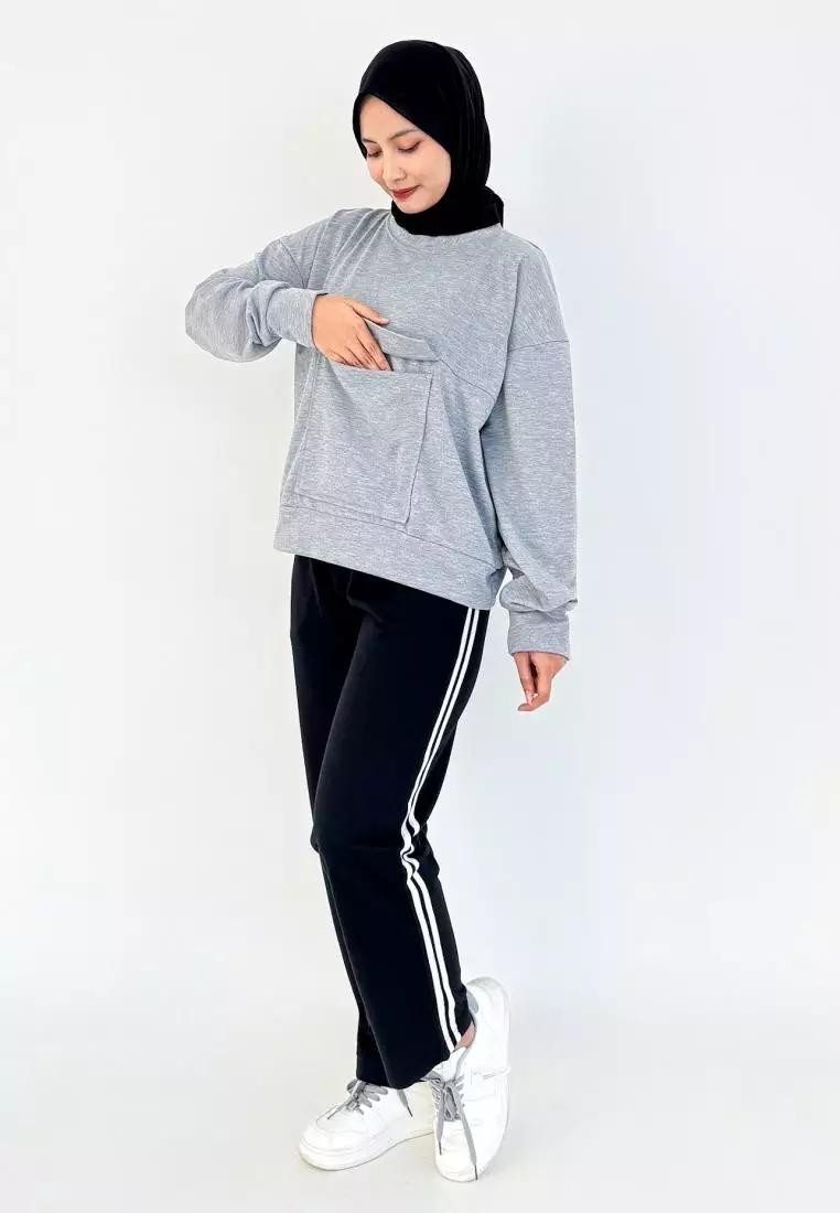 Set Sporty Daily (Setelan Training Sweatpants) ABUMUDA - HITAM