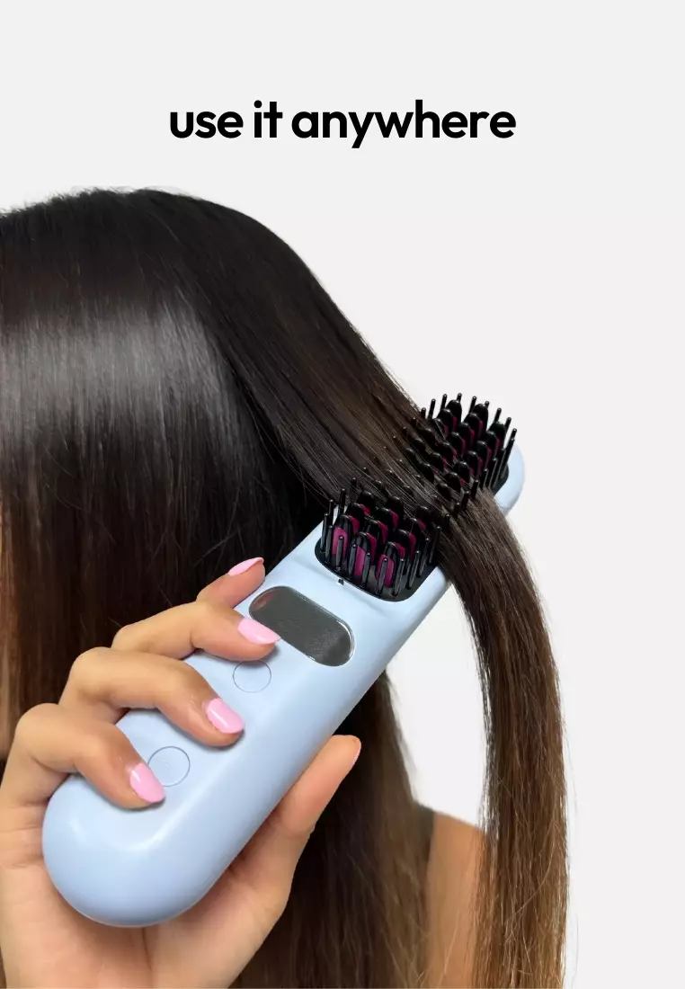 MiniStyler - Blue - Compact Wireless Anti-frizz Heated Comb Fast Multiple Heat settings