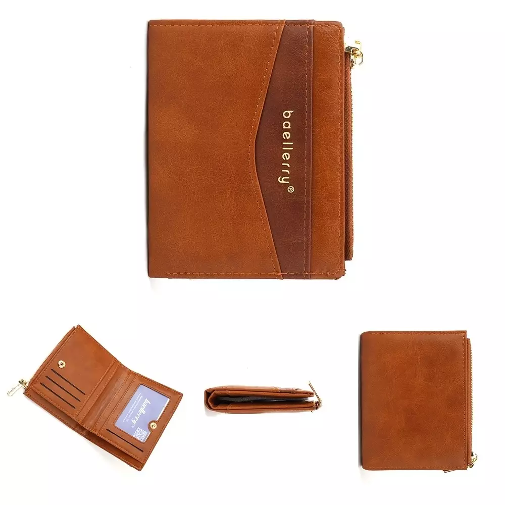 Dompet Pria Wanita Pendek Bahan Kulit PU Leather Simple ORIGINAL