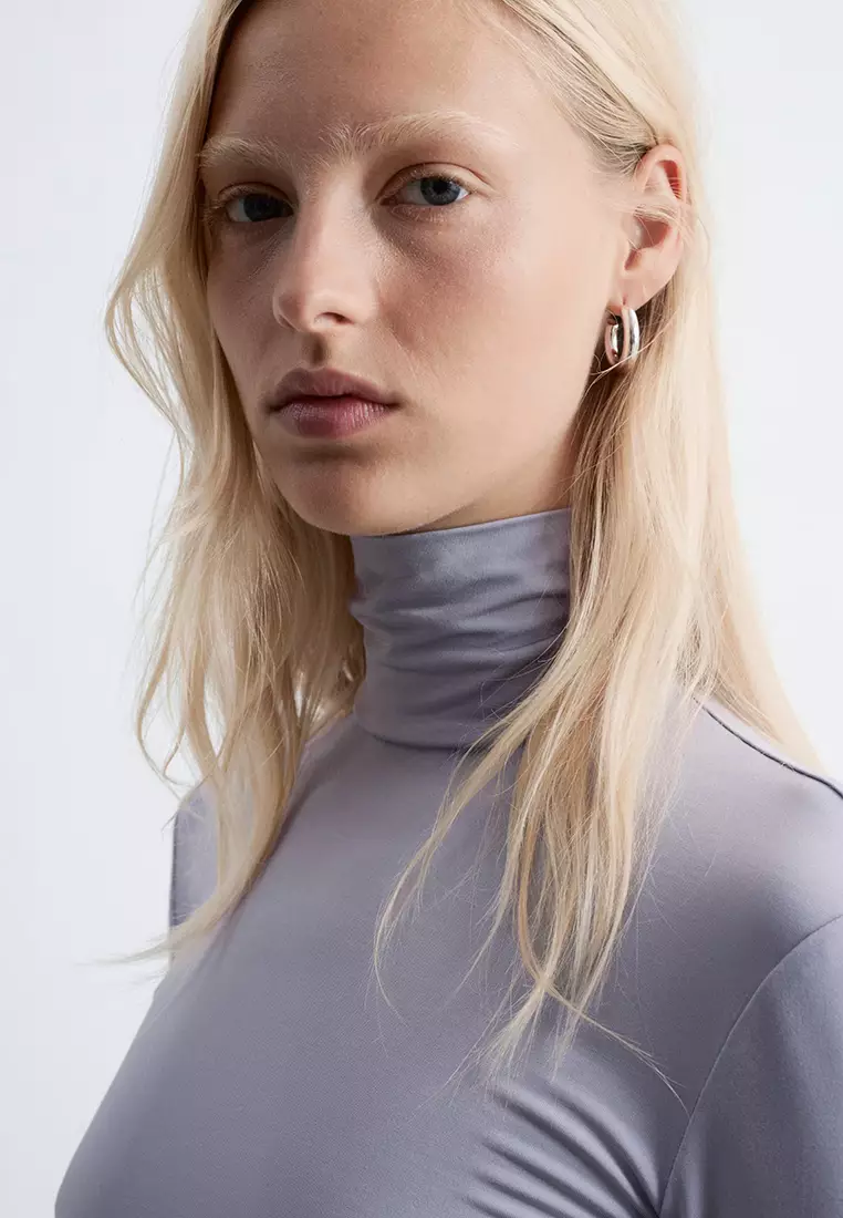 Slim Fit Turtleneck Top
