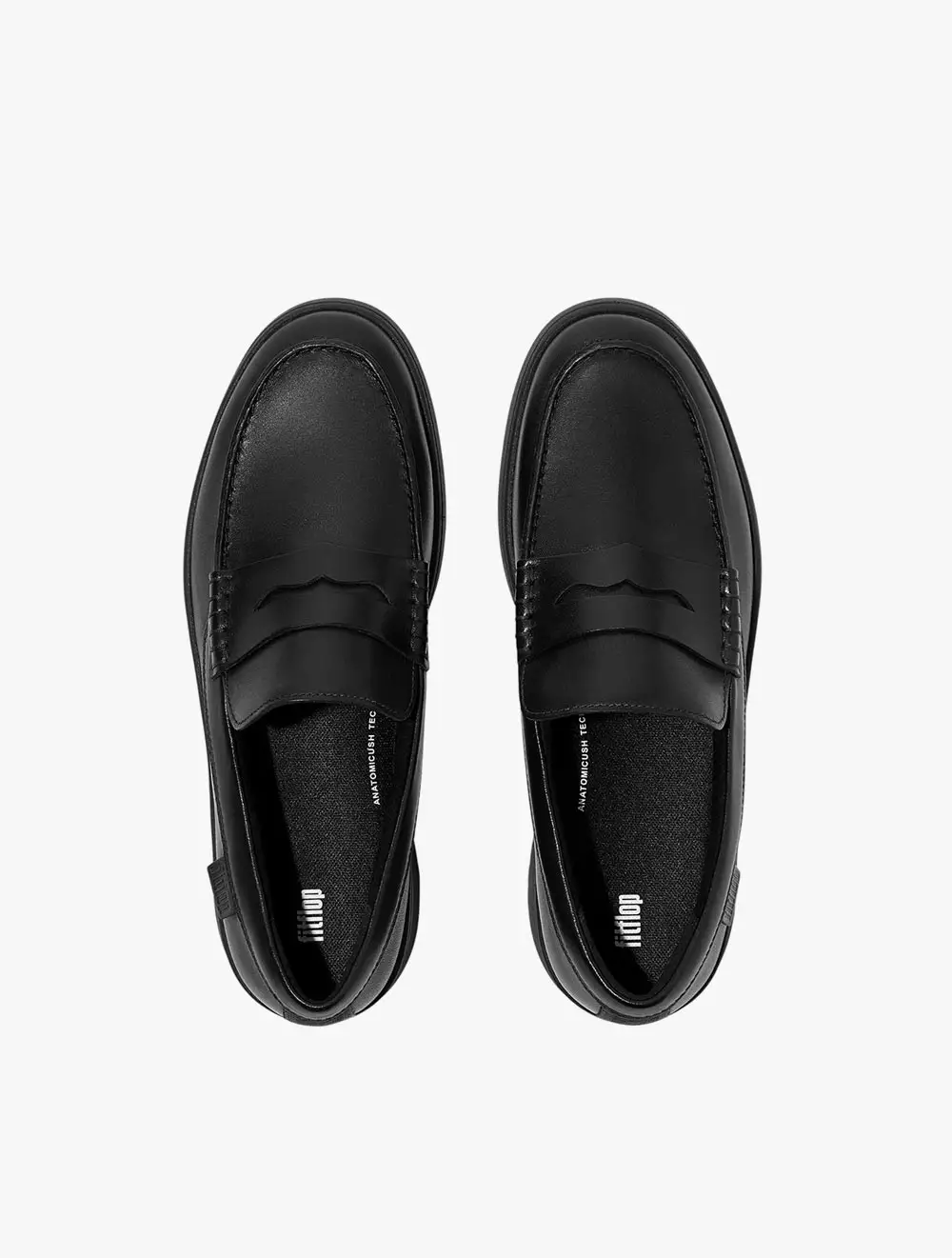 Fitflop Rally Mens Leather Penny Loafers - All Black