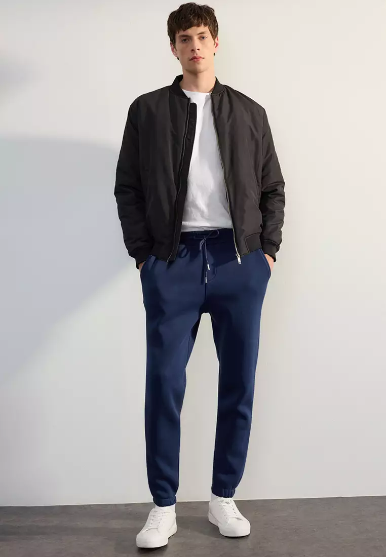 Indigo Unisex Regular/Normal Cut Leg Elasticated Polar Fleece/Warm Sweatpants