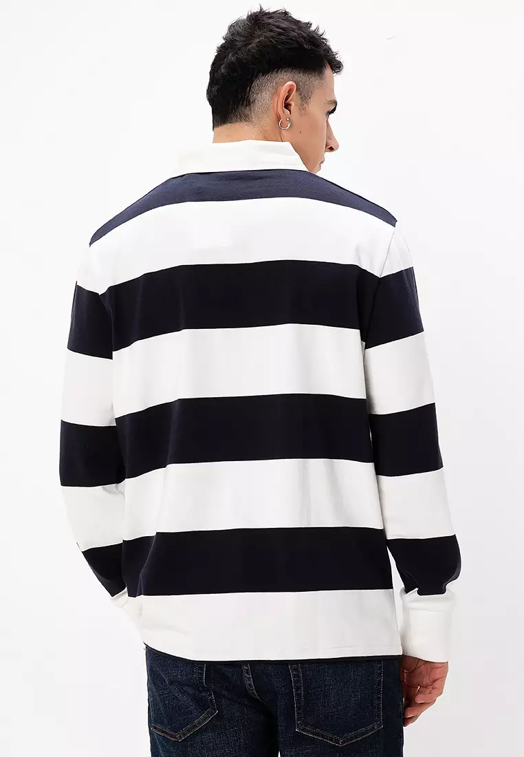 Shield Barstripe Heavy Rugger Polo Shirt