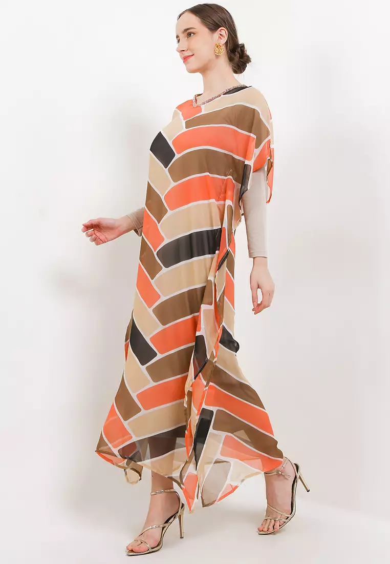 Chanira Festive Rifah Kaftan-Orange Multi