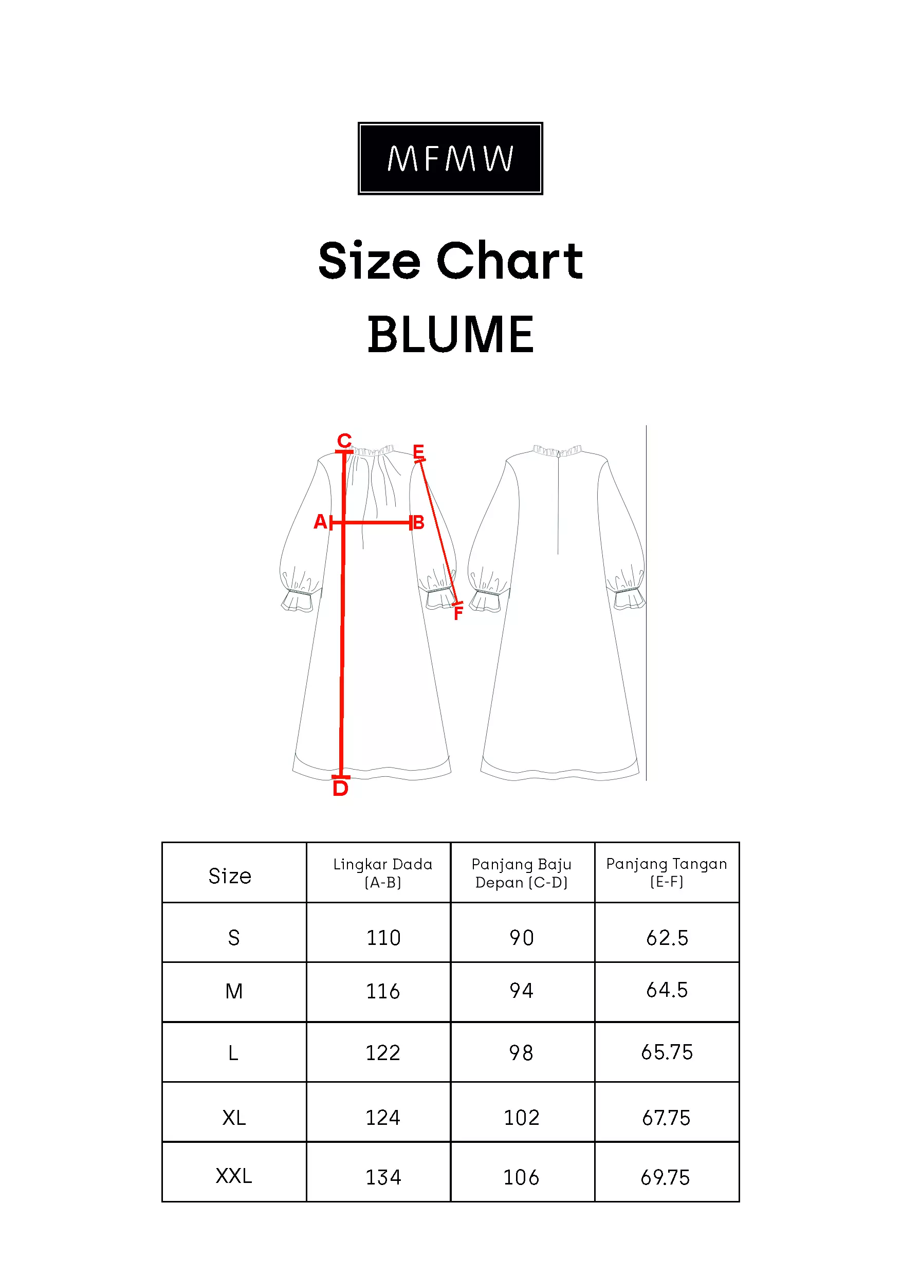 MFMW Blume Tunik Peach Motif Bunga