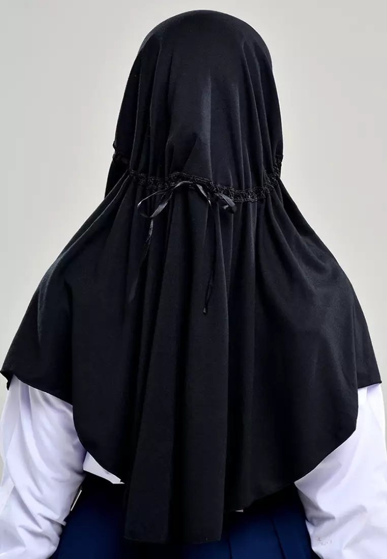 Rabbani - Kerudung Sekolah Instan Hemy XS - Black