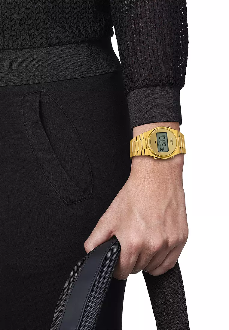 PRX Digital 35MM Unisex Yellow Gold 1N14 Stainless Steel Bracelet And Golden Mirror Dial Quartz Watch - T137.263.33.020.00