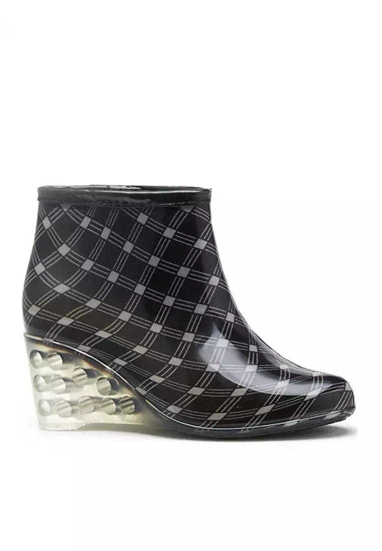 Rain boots with wedge on sale heel