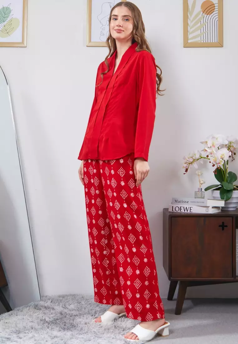 Nayara Atasan Kebaya Kutubaru Kamel Merah